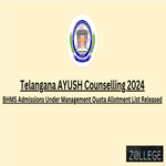 Telangana AYUSH Counselling 2024 BHMS Admissions Under Management Quota Allotment List Released